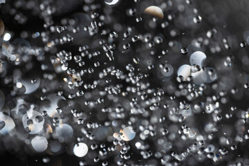 Falling water drops - rain in macro detail