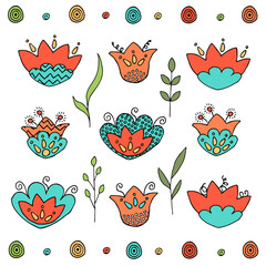 flowers handmade leaves and decoration filling set