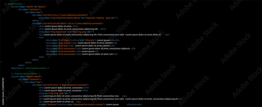 Aufkleber Software development abstract technology code and script background