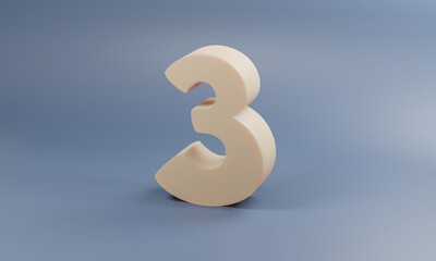 Soft and Smooth 3D Number three / 3