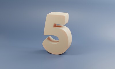 Soft and Smooth 3D Number five / 5