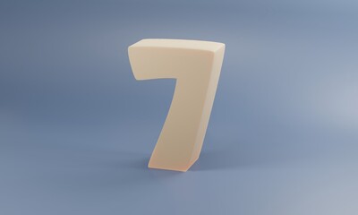 Soft and Smooth 3D Number seven / 7  