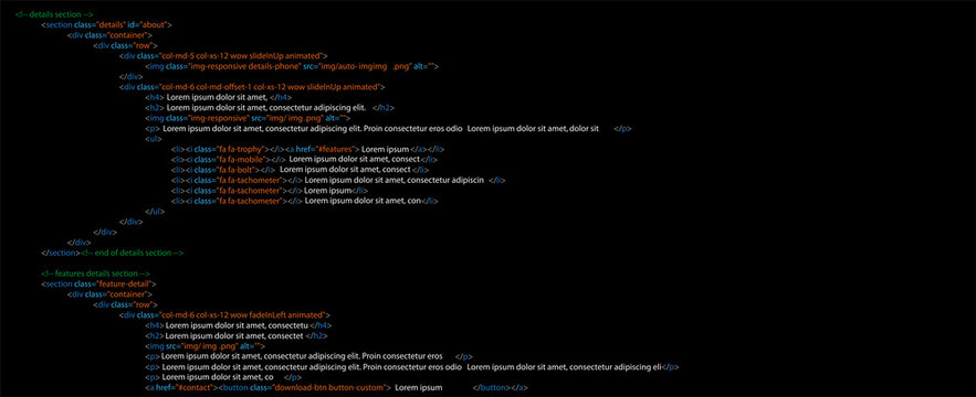 Software development abstract technology code and script background