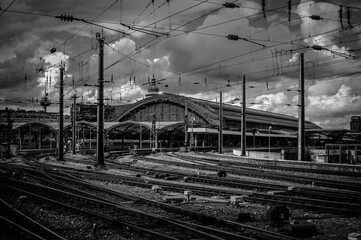 Köln Hauptbahnhof Deutschland S/W
