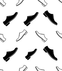Shoe Icon Seamless Pattern, Sneaker Icon