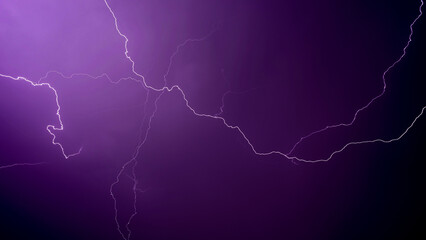 Lightning bolts in the night sky