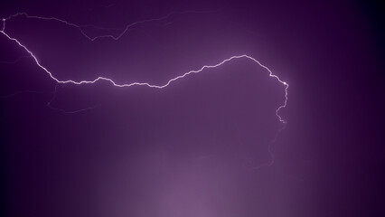 Lightning bolts in the night sky