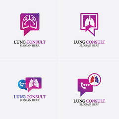 Lungs Consult Logo designs vector, Lungs Forum logo template, Lungs Care icon.