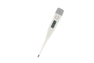 Medical digital thermometer isolated on the white background.The concept of treatment of patients....