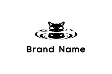 Hippopotamus peek from under water