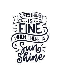 Obraz premium Hand drawn lettering composition about Summer. Funny season slogan. Isolated calligraphy quote for travel agency, beach party. Great design for banner, postcard, print or poster. Vector
