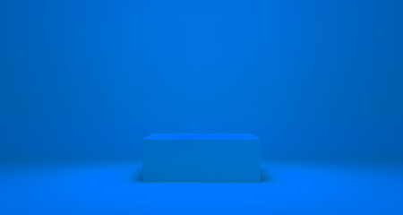 Empty podium or pedestal display on Color background with stand concept, Blank product shelf standing backdrop 3D rendering
