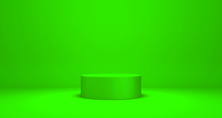 Empty podium or pedestal display on Color background with stand concept, Blank product shelf standing backdrop 3D rendering