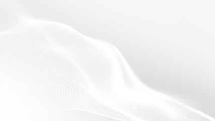 Dot white gray wave light technology texture background. Abstract big data digital concept. 3d rendering.