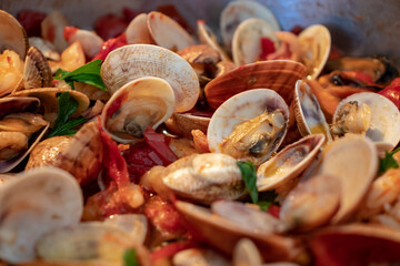 A pan full of a sea sauce
