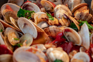 A pan full of a sea sauce