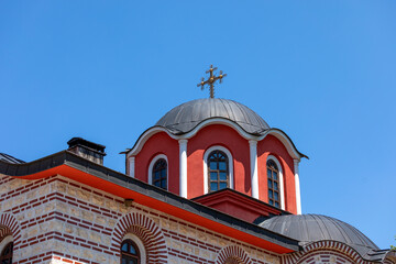 Dome with an Orthodox cross to the monastery complex "St. St. Kozma and Damyan ”