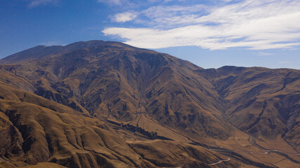 Fototapeta na wymiar Aerial view of drones from Northern Argentina, mountains, valleys, routes and peaks.
