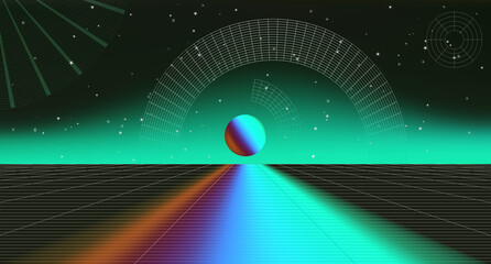 Retro futuristic background