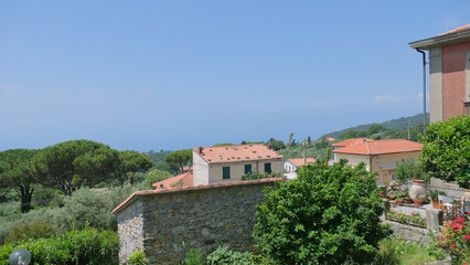 Il villaggio di Montemarcello nel comune di Ameglia, provincia di La Spezia.