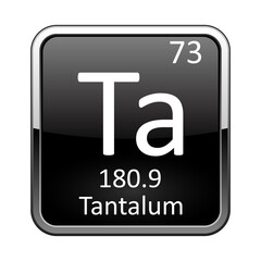 The periodic table element Tantalum. Vector illustration