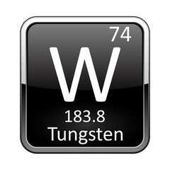 The periodic table element Tungsten. Vector illustration