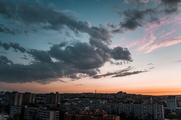 sunset over the city