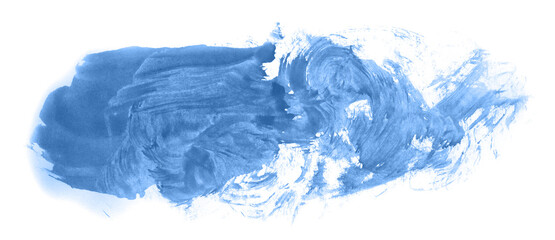 Abstract watercolor background hand-drawn on paper. Volumetric smoke elements. Blue color. For design, web, card, text, decoration, surfaces.