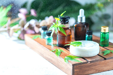 Essential oil and cosmetics made from medicinal cannabis.
