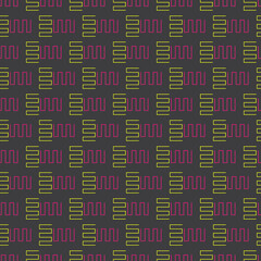 yellow and red zig zag with grey background seamless repeat pattern