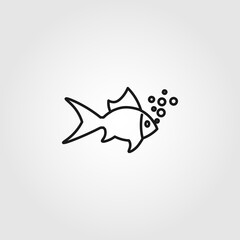 fish line icon. fish isolated line icon