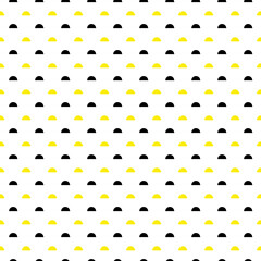  black and yellow semi circle with white background seamless repeat pattern