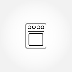 gas stove line icon on white background