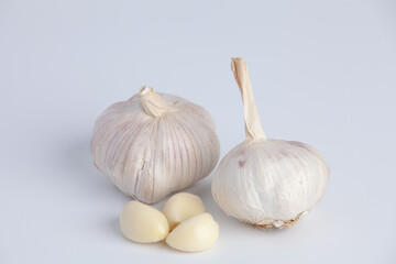 Garlic on a white background