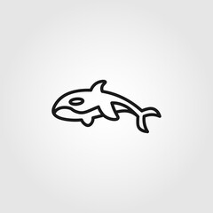 killer whale line icon. Orca line icon. Orca isolated line icon