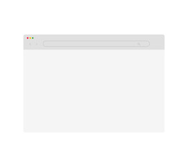 Simple browser window on white background. Vector flat illustrations. Opened browser window template