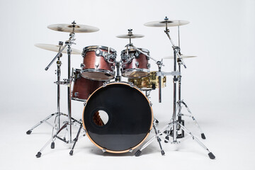 Drums set isolated on the white background.