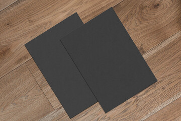 Multipurpose A4 format black letterheads minimalist flat lay Mockup