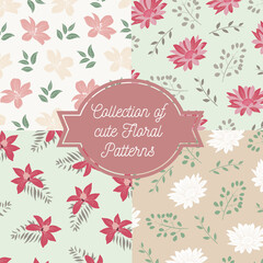 Set of Vintage Elegant Floral Pattern. Elegant Background with floral designs. Good for Digital Print and Sublimation Techniques.