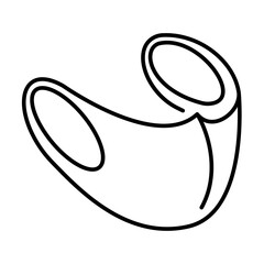 A simple linear icon of a reusable designer protective medical mask.