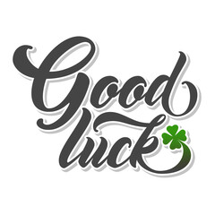 GOOD LUCK Hand lettering. Handmade vector calligraphy