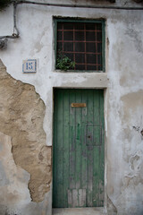 old wooden door in an Italian Town in Sicily
