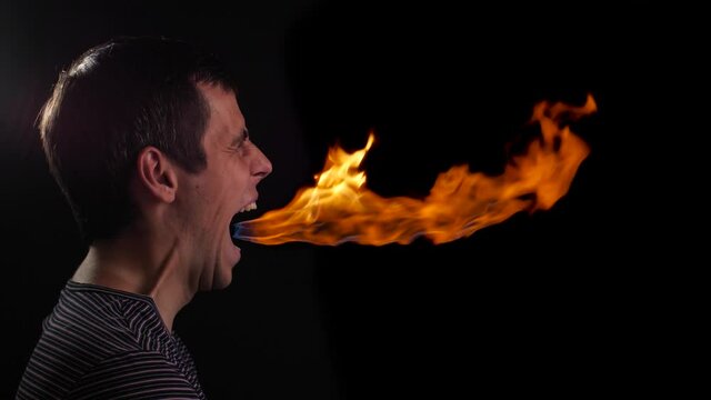Fire from the mouth of a man