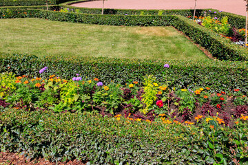Formal garden in Catherine Park in Tsarskoye Selo, Pushkin, Russia