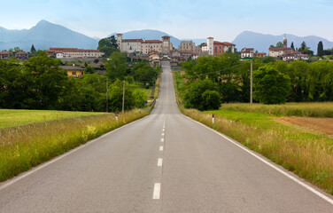 Fototapeta na wymiar The Road to Colloredo di Monte Albano in Friuli Region, Italy
