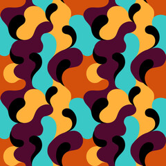 Modern vector pattern with multicolor abstract shapes. Colorful abstract background.
