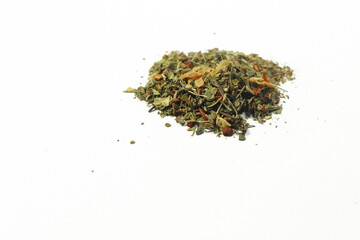 tea leaves isolated on white