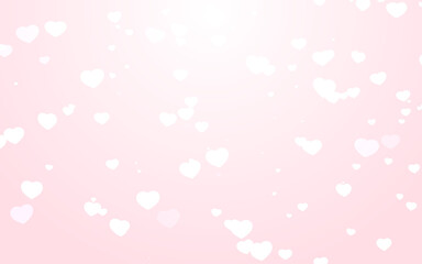 Valentine day white hearts on pink background.