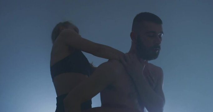 contemporary art dancers preforming choreography