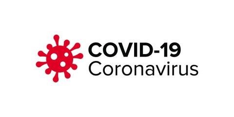 Vector illustration of a dangerous virus - Coronavirus (Covid-19). Lettering concept for typography. Pandemic, global danger and quarantine. Logo design. Save your life from the virus.